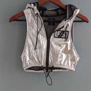 LF The Brand crop reflective zip up hooded vest